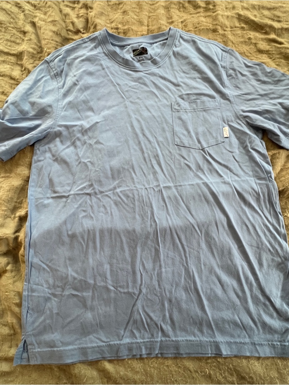 Greg Norman Men’s Preppy Baby Blue Casual Golf Pocket Cotton T-Shirt Size M